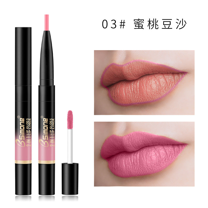 BSimone beauty new double-head automatic rotating lip line velvet
