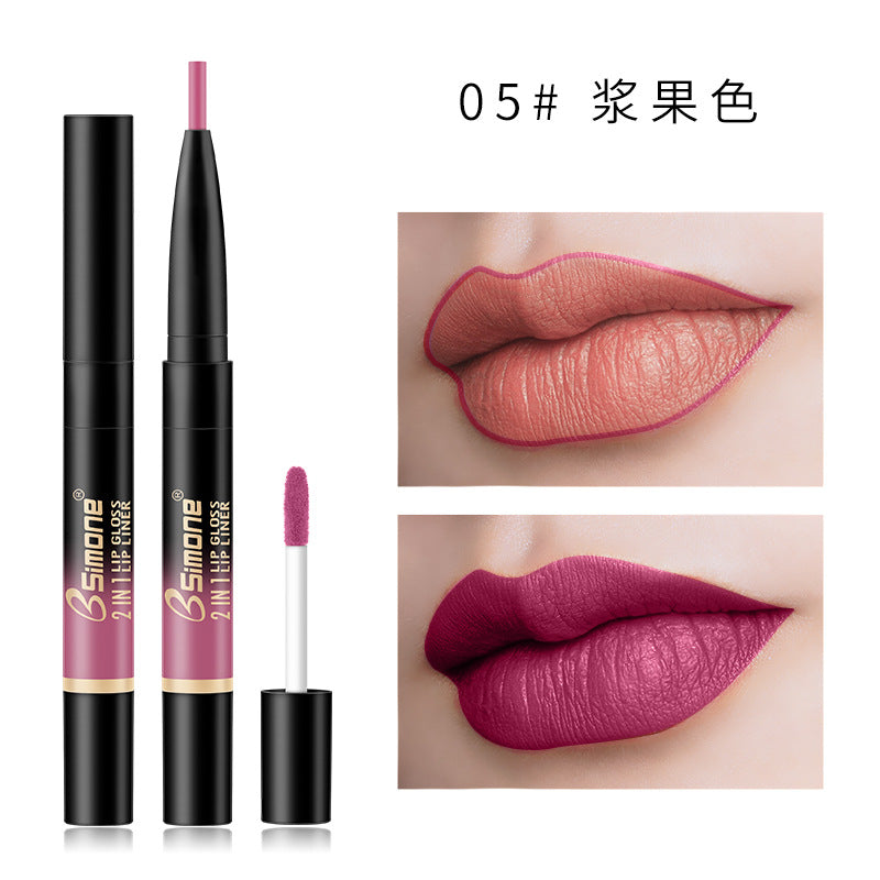 BSimone beauty new double-head automatic rotating lip line velvet
