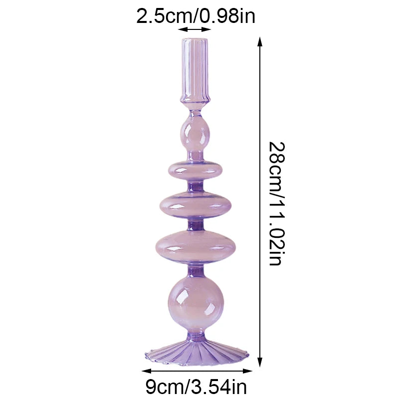 Vintage Glass Candlestick & Flower Vase Holder