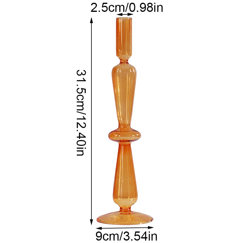 Vintage Glass Candlestick & Flower Vase Holder