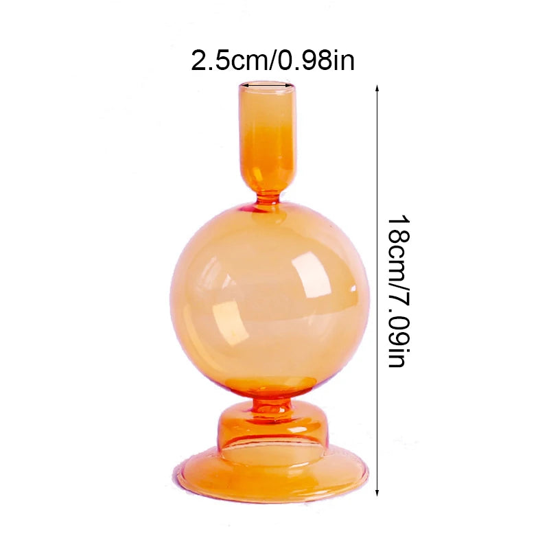 Vintage Glass Candlestick & Flower Vase Holder