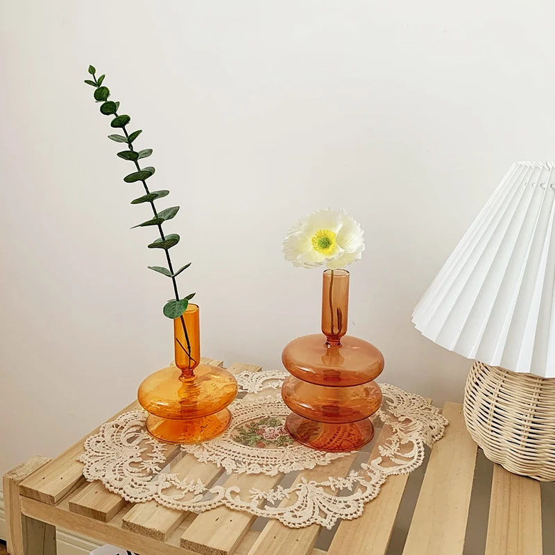 Vintage Glass Candlestick & Flower Vase Holder