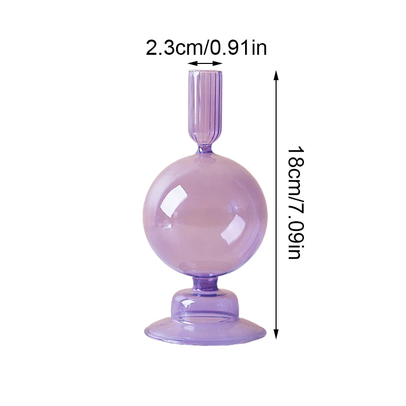 Vintage Glass Candlestick & Flower Vase Holder