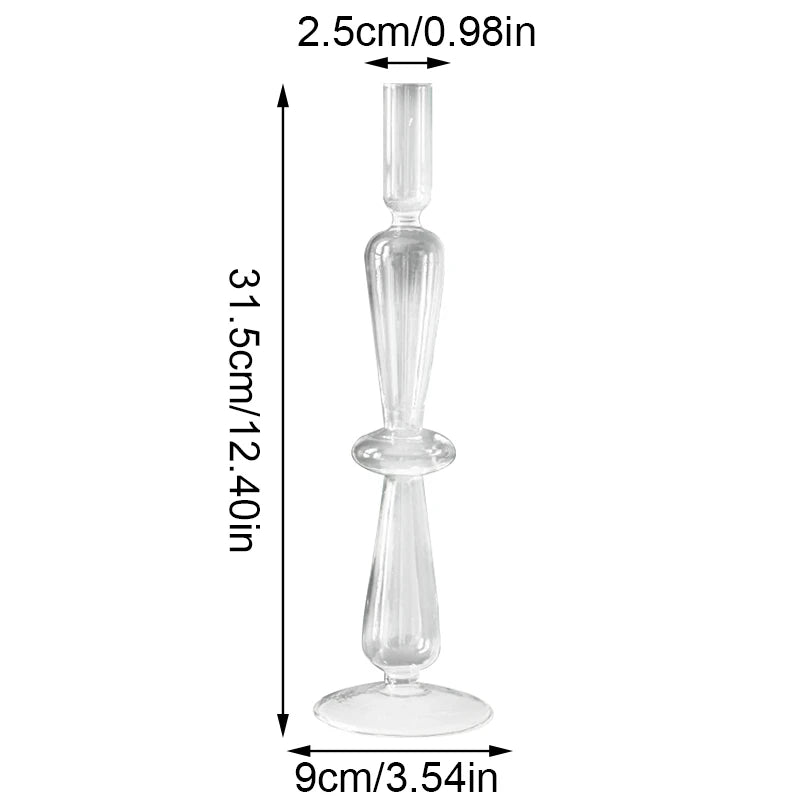 Vintage Glass Candlestick & Flower Vase Holder