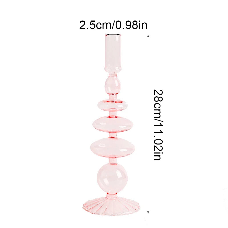 Vintage Glass Candlestick & Flower Vase Holder