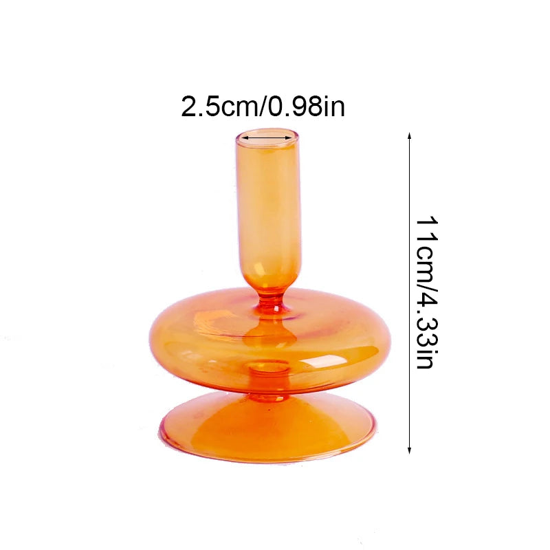 Vintage Glass Candlestick & Flower Vase Holder