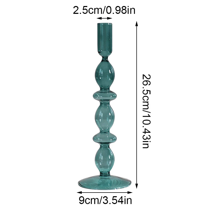 Vintage Glass Candlestick & Flower Vase Holder
