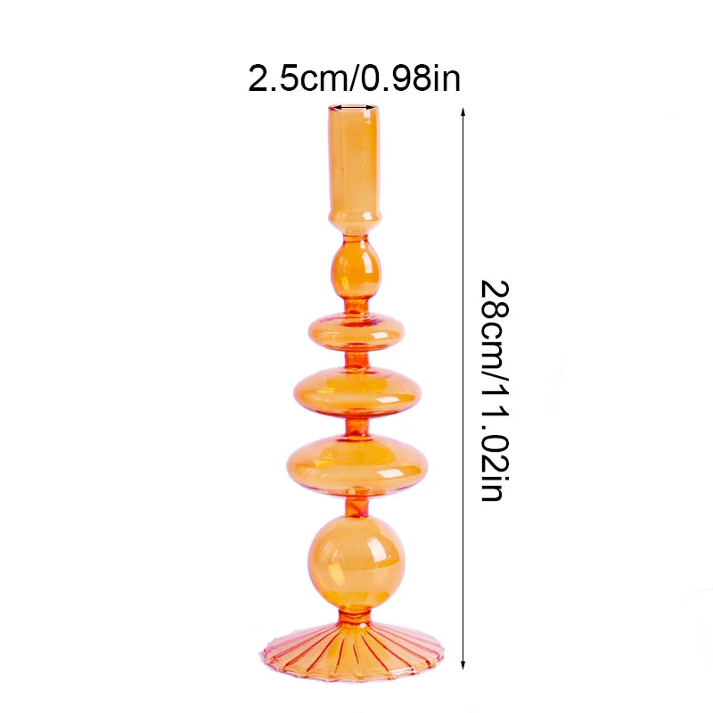 Vintage Glass Candlestick & Flower Vase Holder