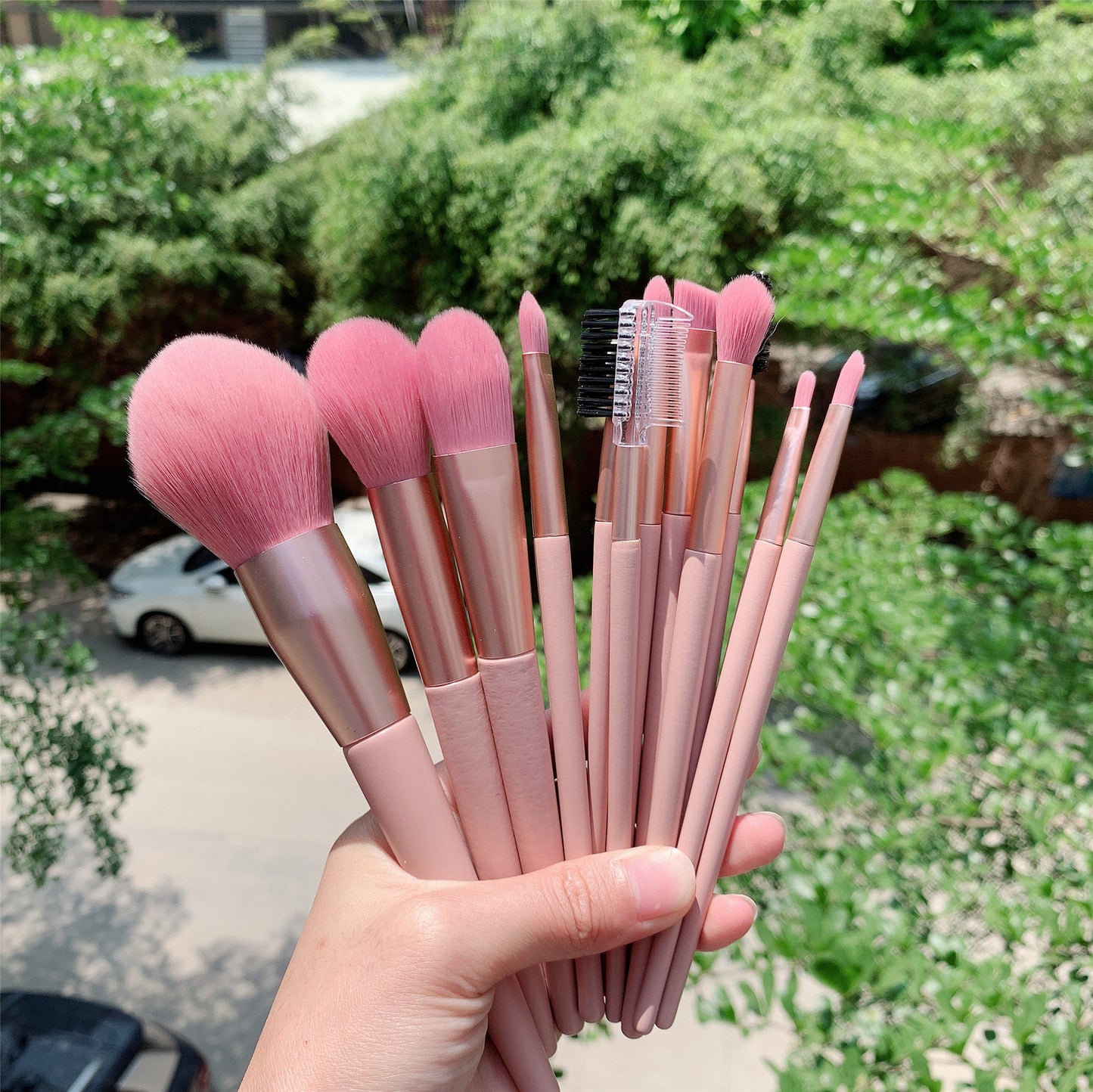 New 7 12 naked pink makeup brush set