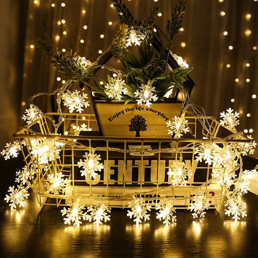 Sparkling Snowflake LED Light String - Festive Christmas and Outdoor Decorative Lights