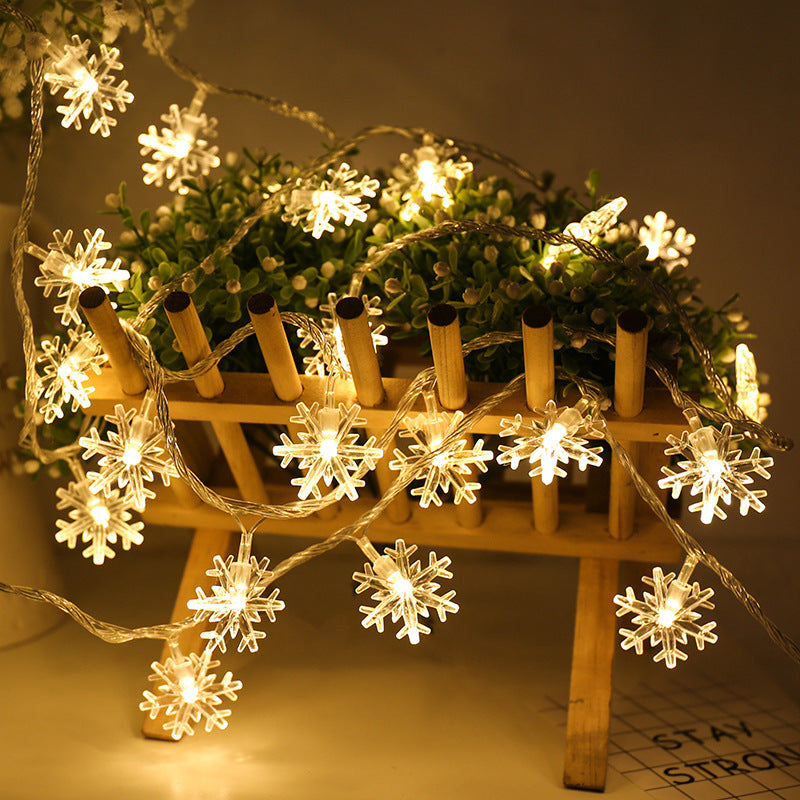 Sparkling Snowflake LED Light String - Festive Christmas and Outdoor Decorative Lights