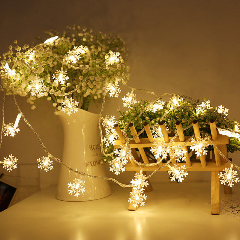 Sparkling Snowflake LED Light String - Festive Christmas and Outdoor Decorative Lights