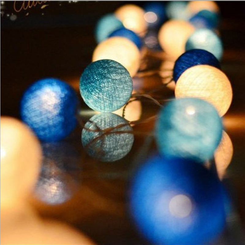 Festive LED Cotton Ball Vine String Lights - Perfect for Christmas and Holiday Decor