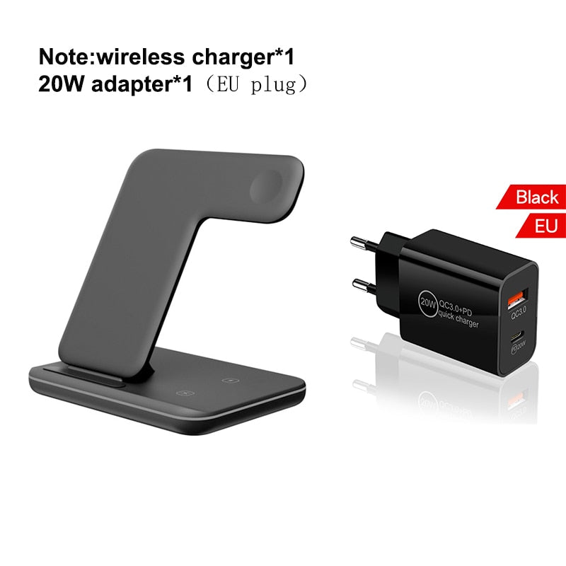 Wireless Charger Stand 15W Qi Fast Charging Dock Station