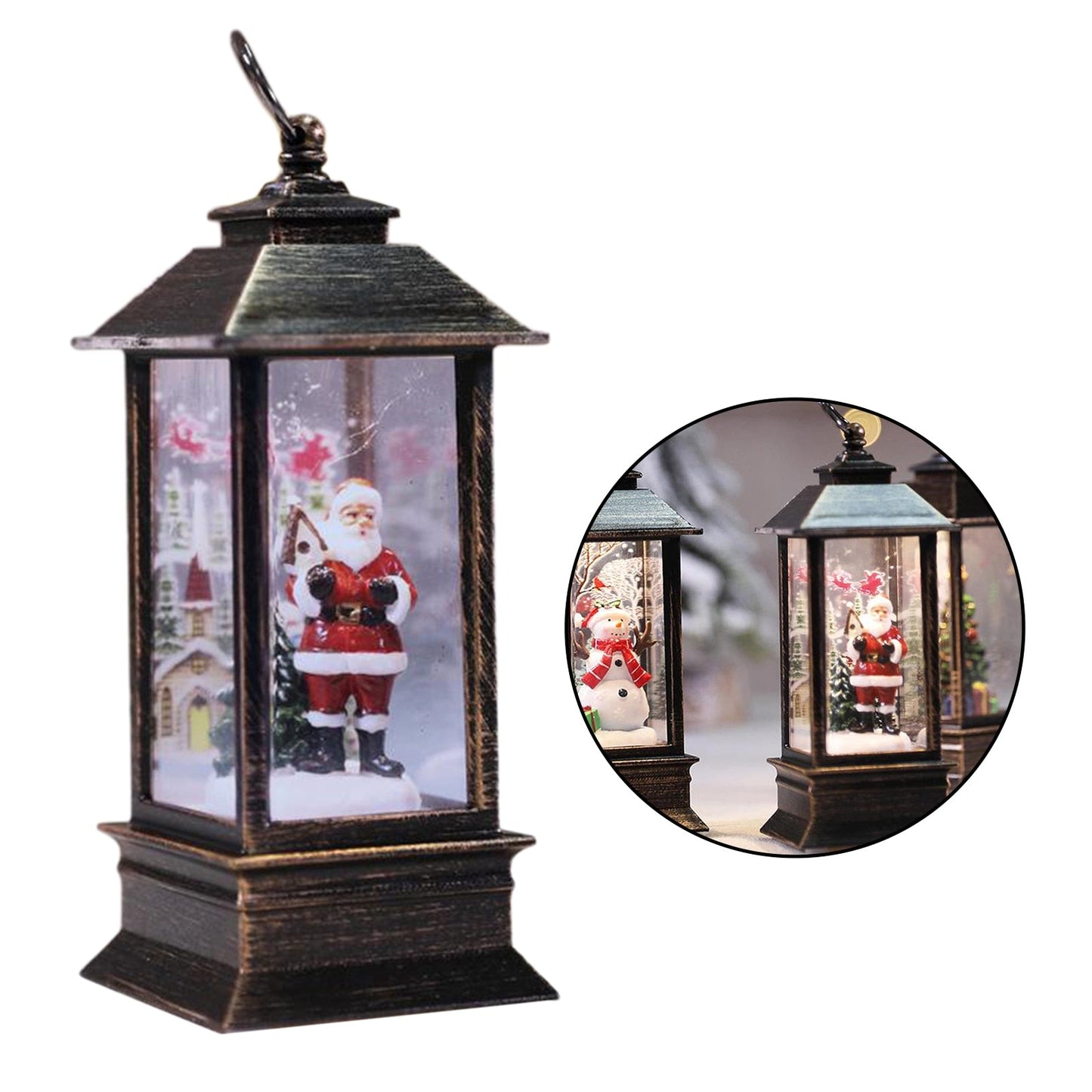 Portable Glitter Swirl Lantern - LED Glow Accent Light for Festive Cheer