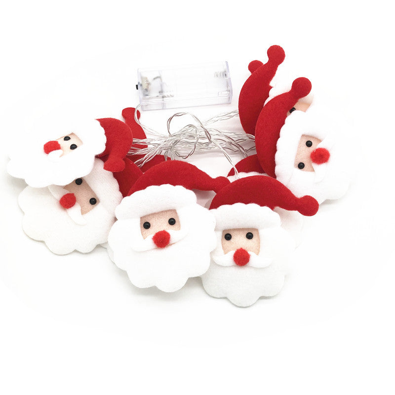 Cross-border new LED Christmas cloth art plush snowman string lights Christmas tree holiday party decoration lantern pendant