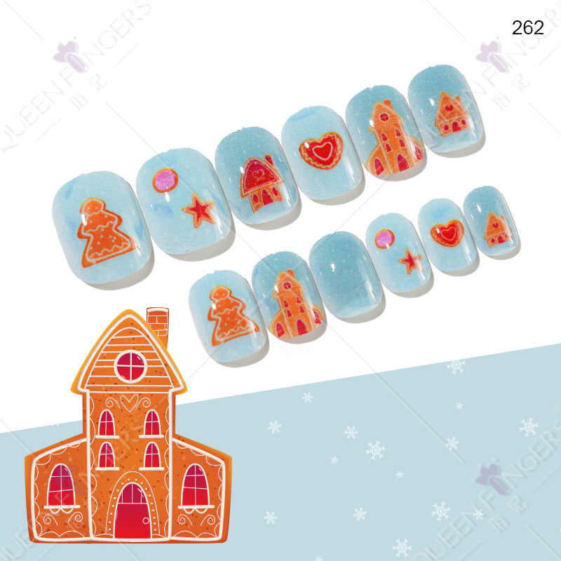 Christmas Children's Method 24 Wearing Tablets Finding Cute Manicure Child Slifting Nail Wear