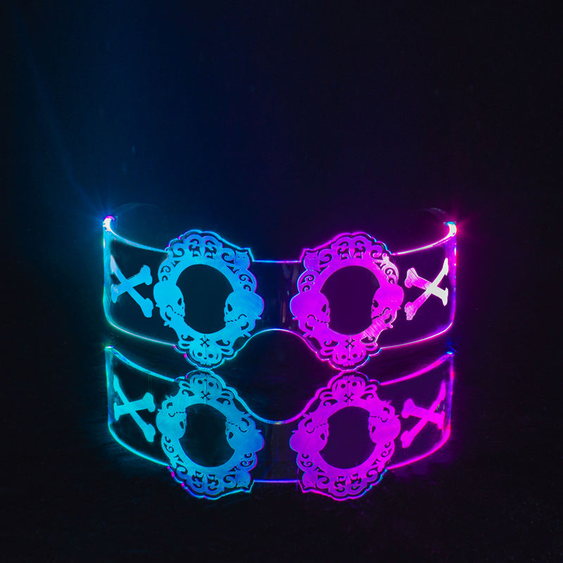 New Christmas Hallowe LED Luminous Technology Glasses Party Bars Cross-border Sudden Science Fiction Tips