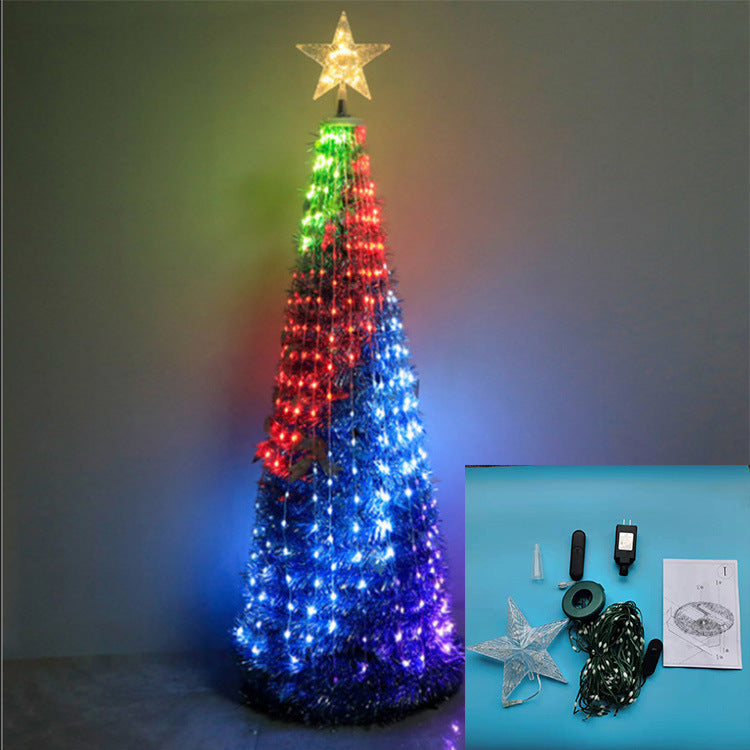 Mobile phone bluetooth APP Symphony point control light string Three-wire RGB paint bubble line point control light USB light string Christmas tree lights