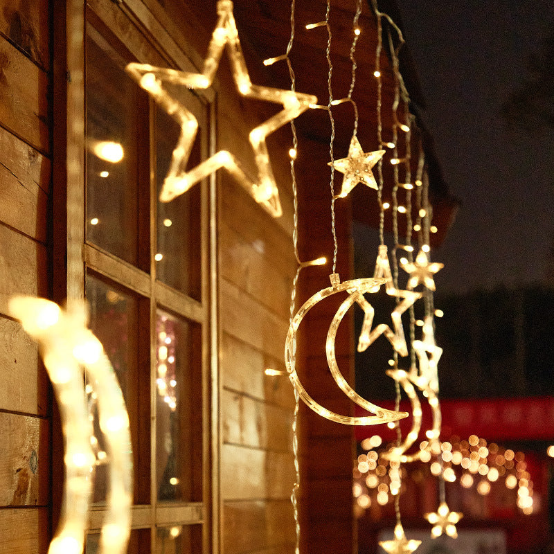 Starry LED Curtain Lights - Solar, USB, and Remote-Controlled for Festive Elegance