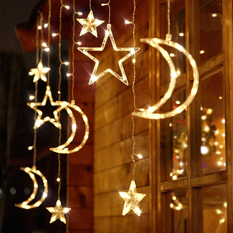 Starry LED Curtain Lights - Solar, USB, and Remote-Controlled for Festive Elegance