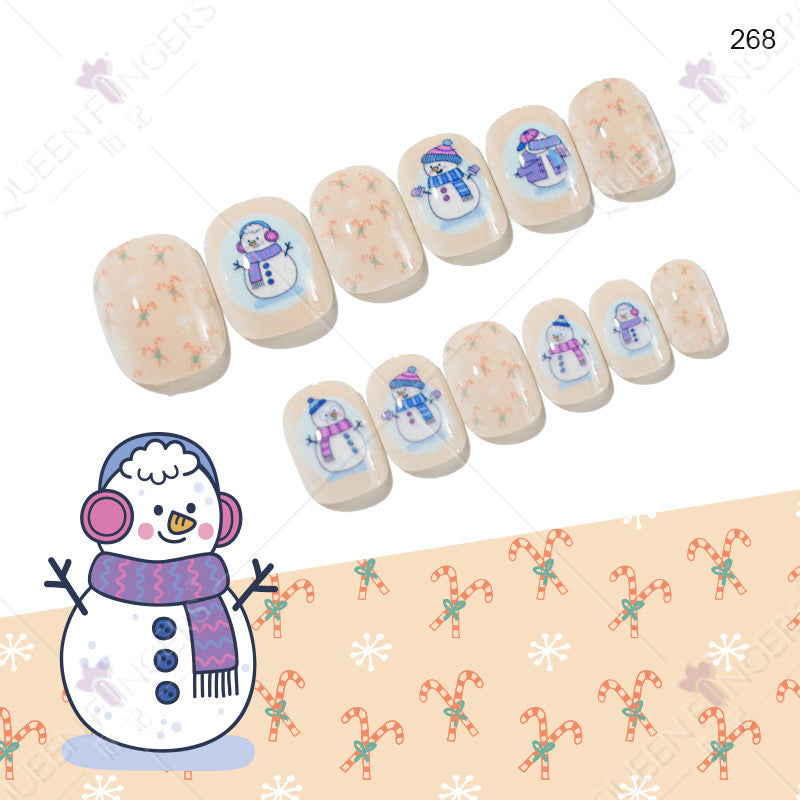 Christmas Children's Method 24 Wearing Tablets Finding Cute Manicure Child Slifting Nail Wear