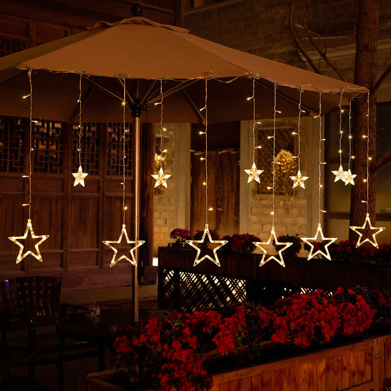 Starry LED Curtain Lights - Solar, USB, and Remote-Controlled for Festive Elegance