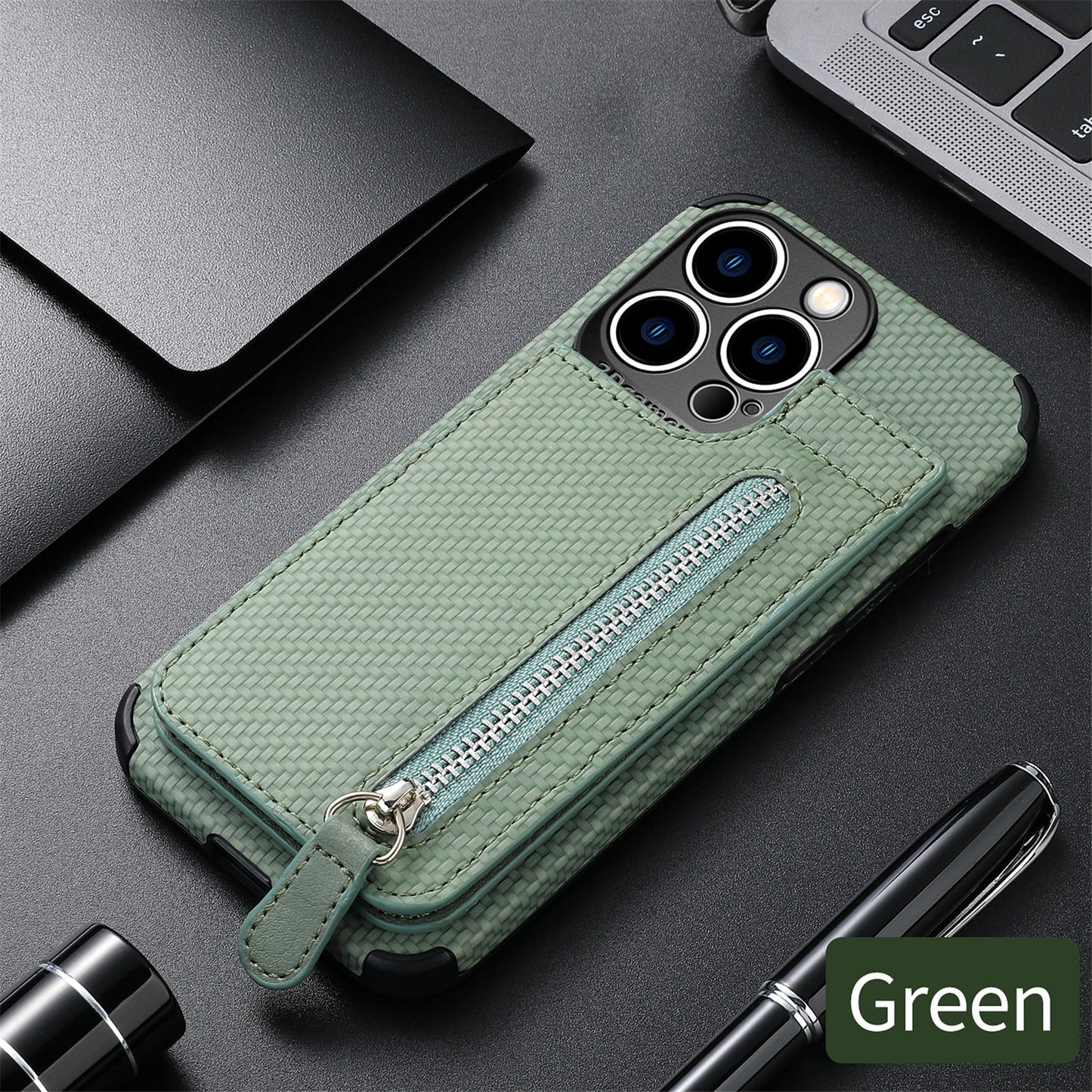 Zipper Cards Wallet Leather Phone Case For iPhone