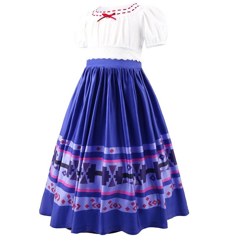 2022 Girls Encanto TV Movie Mirabelle Cosplay Costume Halloween Christmas Kids Madrigal Girl Dresses Encanto Charm Dress Vestido