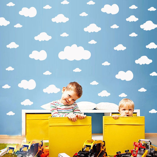 68pcs Cartoon Clouds Wall Stickers – Perfect for Kids' Rooms and Home Decor