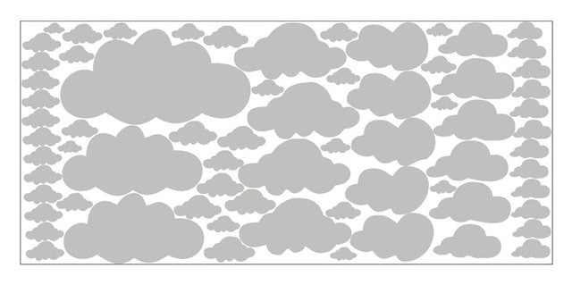 68pcs Cartoon Clouds Wall Stickers – Perfect for Kids' Rooms and Home Decor