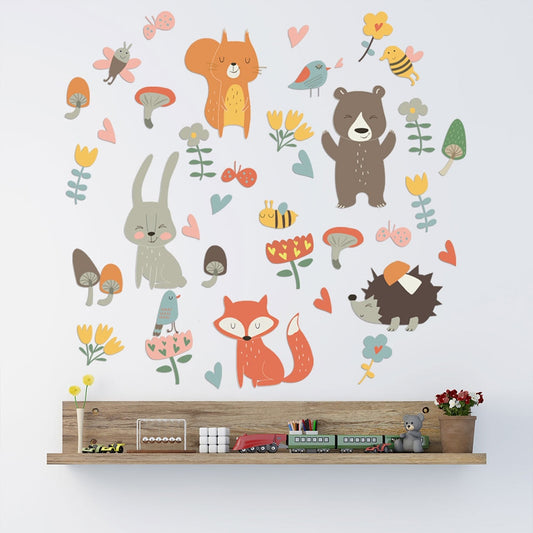 Forest Animal Party Wall Stickers – Fun and Whimsical Decor for Kids' Rooms