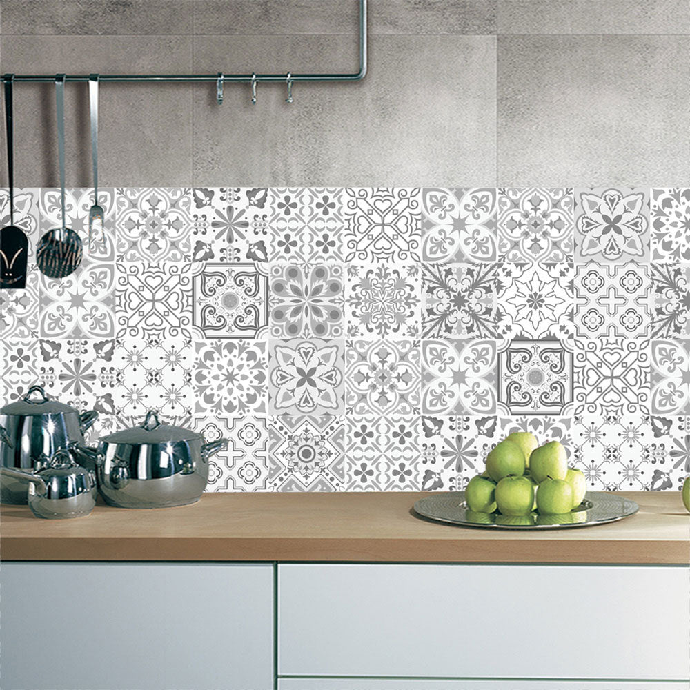 Retro Pattern Tile Floor Stickers – Waterproof Wall Art for Home Decor