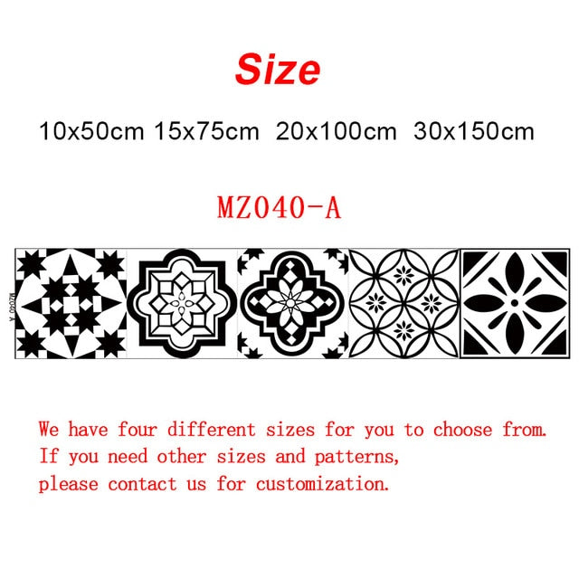 Retro Pattern Tile Floor Stickers – Waterproof Wall Art for Home Decor