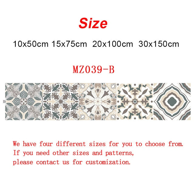 Retro Pattern Tile Floor Stickers – Waterproof Wall Art for Home Decor