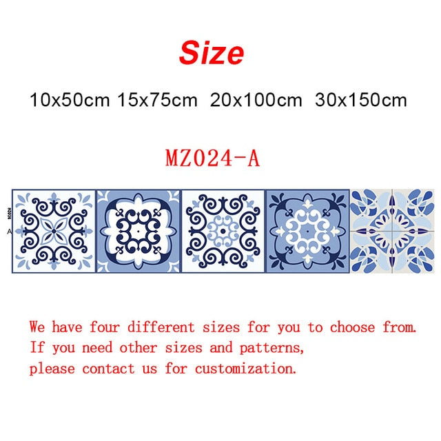 Retro Pattern Tile Floor Stickers – Waterproof Wall Art for Home Decor