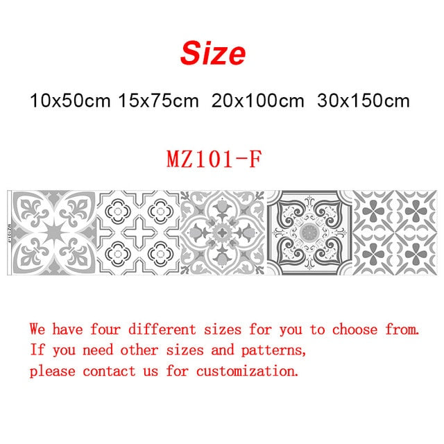 Retro Pattern Tile Floor Stickers – Waterproof Wall Art for Home Decor