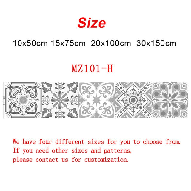 Retro Pattern Tile Floor Stickers – Waterproof Wall Art for Home Decor