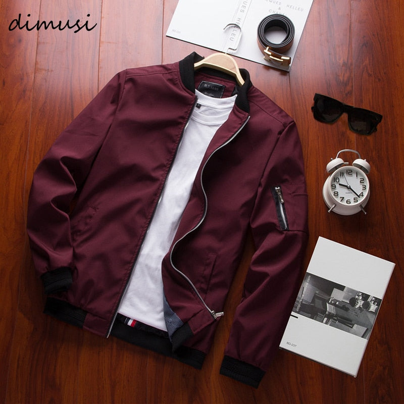 DIMUSI Spring New Men's Bomber Zipper