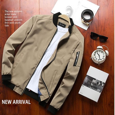 DIMUSI Spring New Men's Bomber Zipper