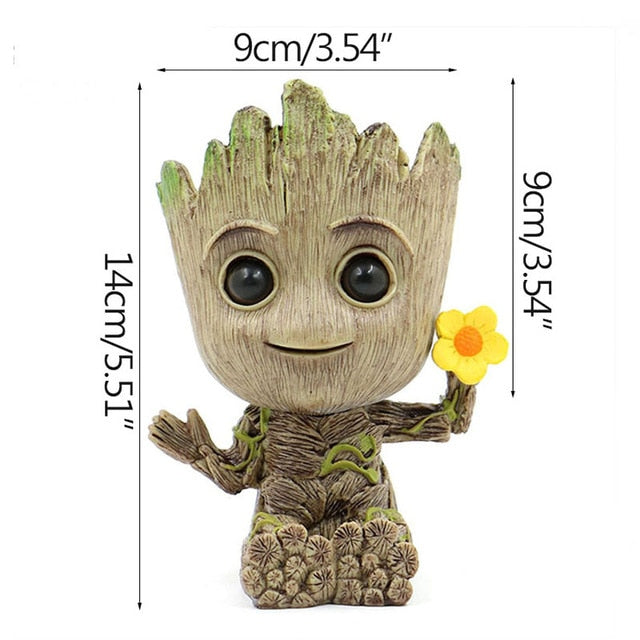 Baby Groot Flower Pot – Creative Planter and Pen Holder for Home and Garden