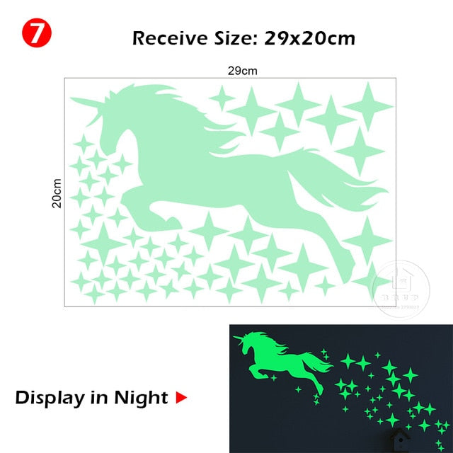 Glow-in-the-Dark Moon and Stars Wall Stickers – Perfect for Kids' Rooms and Nurseries