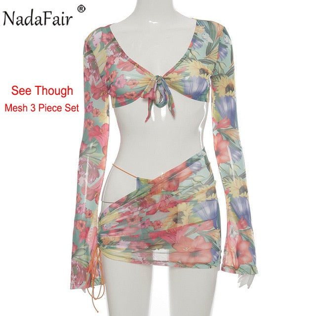 Nadafair Tie Dye Beach Sexy Dress Women