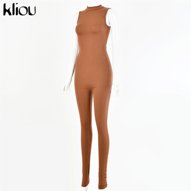 Kliou new jumpsuit women elastic hight