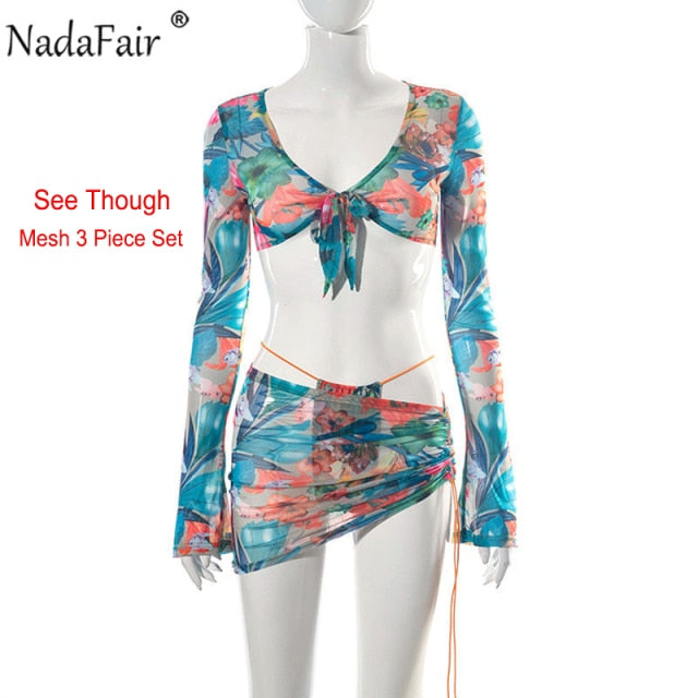 Nadafair Tie Dye Beach Sexy Dress Women