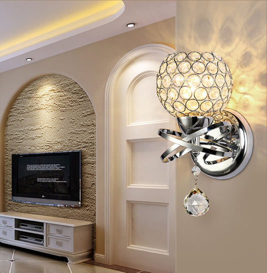 Crystal Wall Light  Indoor Lighting Wall Lamp Crystal Lights Decoration Bedside Wall Sconce Gold/Sliver For Modern Home Ligting