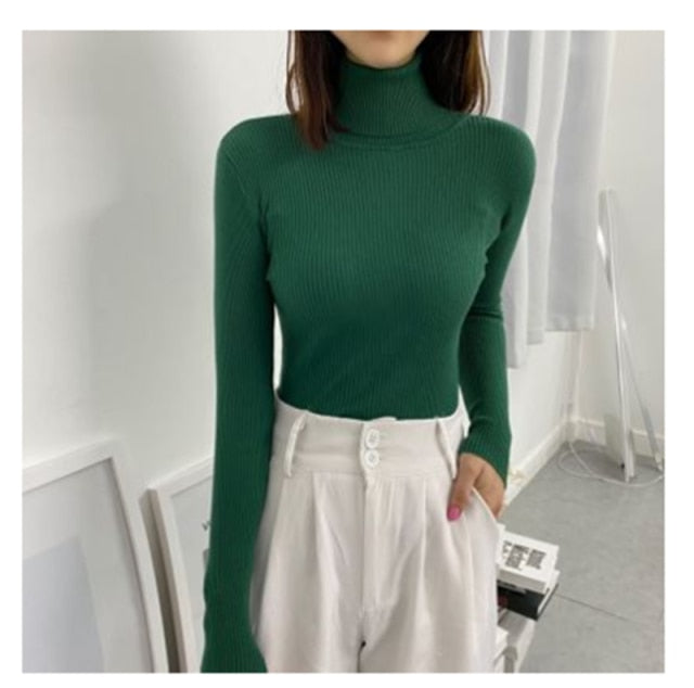 Women Turtleneck Sweaters Autumn Winter Korean