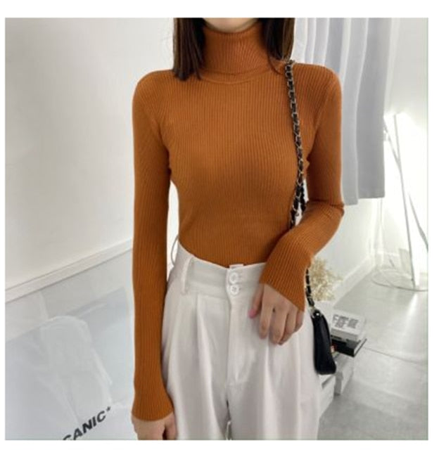 Women Turtleneck Sweaters Autumn Winter Korean