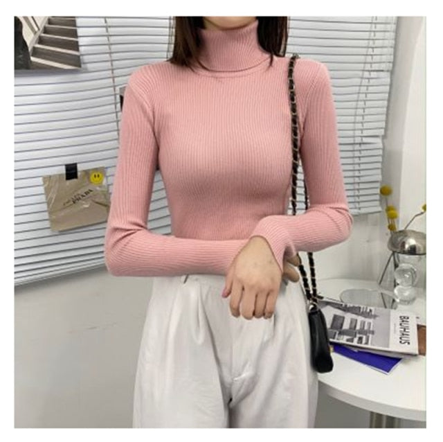 Women Turtleneck Sweaters Autumn Winter Korean