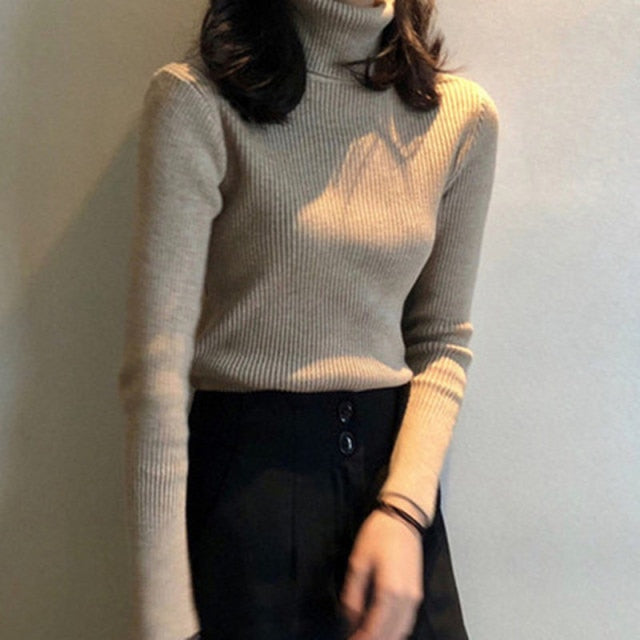 Women Turtleneck Sweaters Autumn Winter Korean